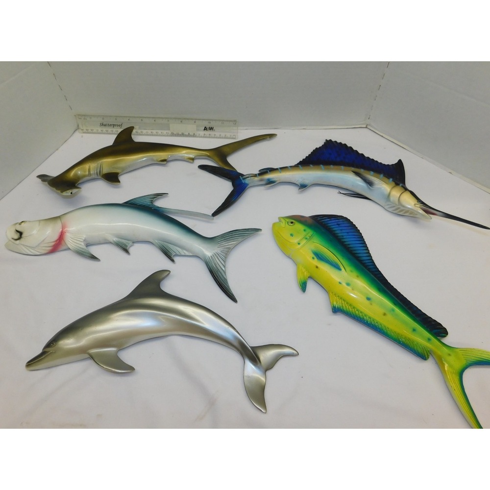 UNIQUE RARE Set of 5 Vintage Williamson Lures Decorative Fish Swordfish Mahi